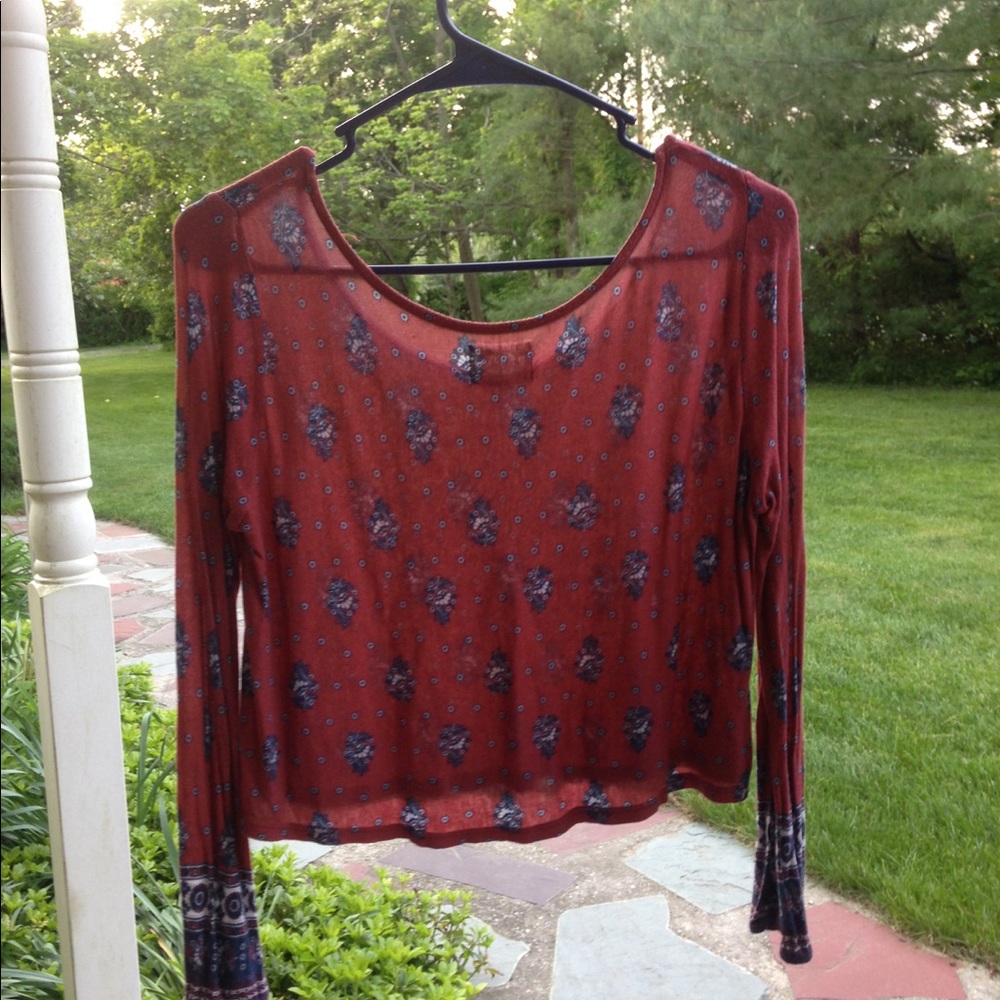 Long sleeve boho shirt - cropped
